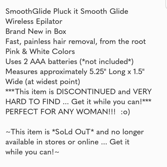 New Smooth Glide Pluck It Hair Removal Epilator - Picture 5 of 5